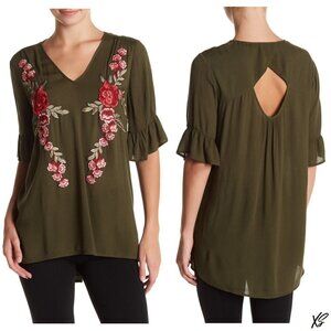 Embroidered Floral Top